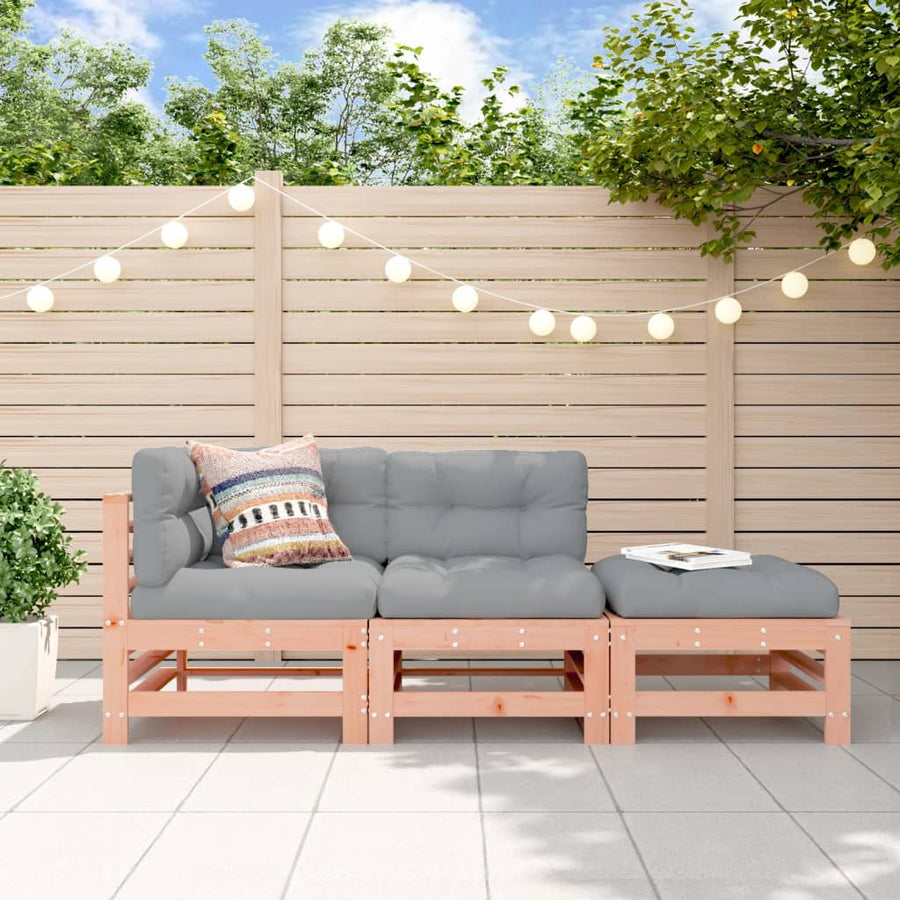 3 Piece Garden Lounge Set Solid Wood Douglas