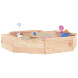 Sandbox with Seats Octagon Solid Wood Pine - Side View