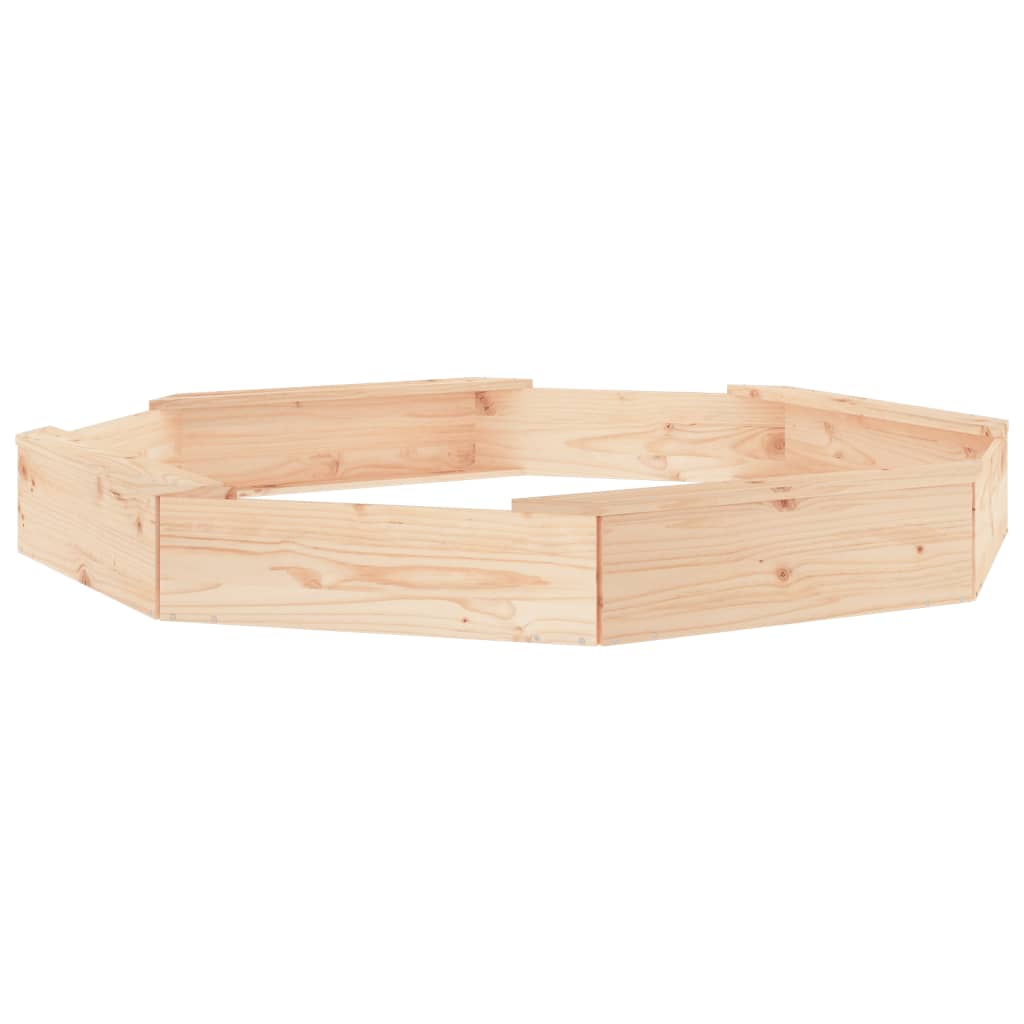 Sandbox With Seats Octagon Solid Wood Pine