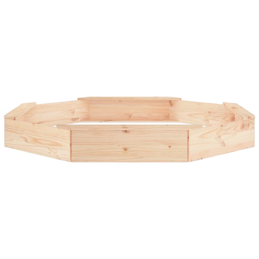 Sandbox With Seats Octagon Solid Wood Pine