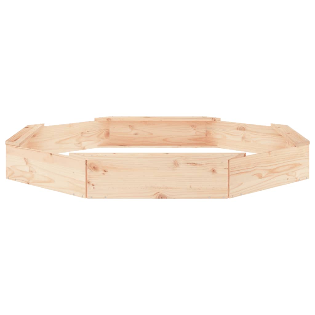 Sandbox With Seats Octagon Solid Wood Pine