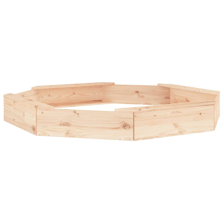 Sandbox With Seats Octagon Solid Wood Pine