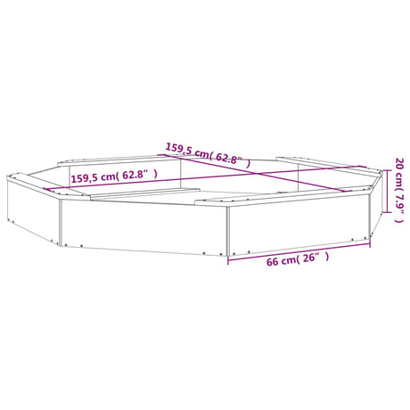 Sandbox With Seats Octagon Solid Wood Pine