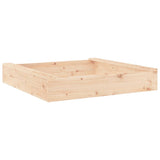 Sandbox with Seats Square Solid Wood Pine - Front View