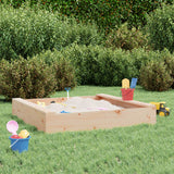 Sandbox With Seats Square Solid Wood Pine