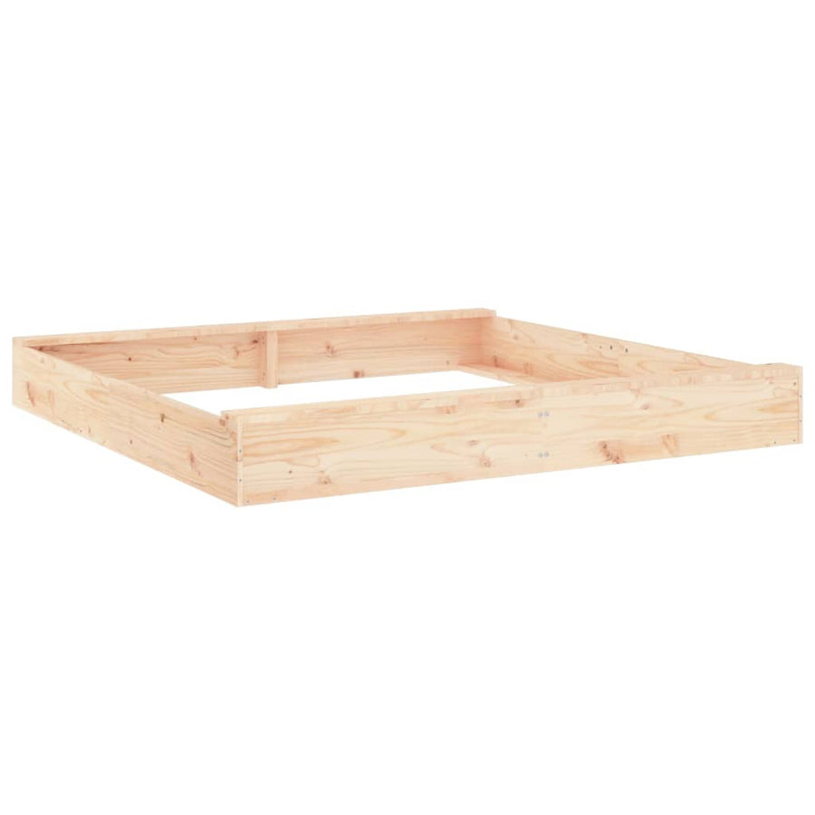 Sandbox With Seats Square Solid Wood Pine