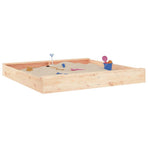 Sandbox With Seats Square Solid Wood Pine