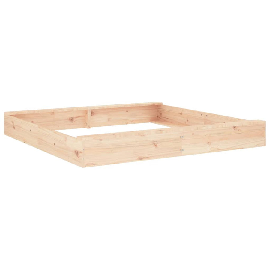 Sandbox With Seats Square Solid Wood Pine