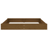Sandbox with Seats Honey Brown Square Solid Wood Pine - Top-Down View