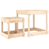 Sand Tables 2 pcs Solid Wood Pine - Front View