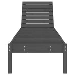 Sun Loungers 2 pcs Grey 199.5x60x74 cm Solid Wood Pine