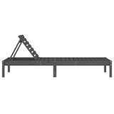 Sun Loungers 2 pcs Grey 199.5x60x74 cm Solid Wood Pine - 45-Degree Angle