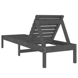 Sun Loungers 2 pcs Grey 199.5x60x74 cm Solid Wood Pine - Rear View