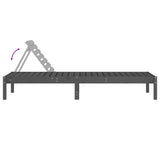 Sun Loungers 2 pcs Grey 199.5x60x74 cm Solid Wood Pine - Close-Up Angle