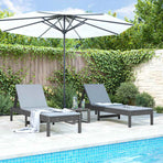 Sun Loungers 2 pcs Grey 199.5x60x74 cm Solid Wood Pine