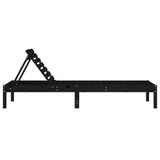 Sun Lounger Black 199.5x60x74 cm Solid Wood Pine - Top-Down View