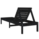 Sun Lounger Black 199.5x60x74 cm Solid Wood Pine - 45-Degree Angle