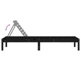 Sun Lounger Black 199.5x60x74 cm Solid Wood Pine - Rear View