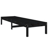 Sun Lounger Black 199.5x60x74 cm Solid Wood Pine - Close-Up Angle
