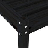 Sun Lounger Black 199.5x60x74 cm Solid Wood Pine - Low Angle