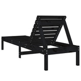 Sun Loungers 2 pcs Black 199.5x60x74 cm Solid Wood Pine - Rear View