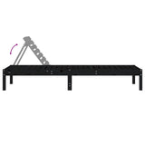 Sun Loungers 2 pcs Black 199.5x60x74 cm Solid Wood Pine