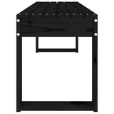 Garden Bench Black 110x38x45 cm Solid Wood Pine - Top-Down View