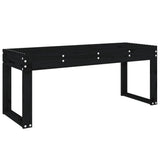 Garden Bench Black 110x38x45 cm Solid Wood Pine - 45-Degree Angle