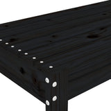 Garden Bench Black 110x38x45 cm Solid Wood Pine - Rear View