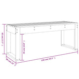 Garden Bench Black 110x38x45 cm Solid Wood Pine - Low Angle