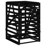 Wheelie Bin Storage Black 84x90x128.5 cm Solid Wood Pine - Front View