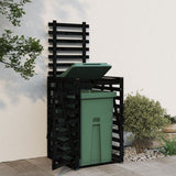 Wheelie Bin Storage Black 84x90x128.5 cm Solid Wood Pine - Side View