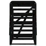 Wheelie Bin Storage Black 84x90x128.5 cm Solid Wood Pine - 45-Degree Angle