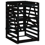 Wheelie Bin Storage Black 84x90x128.5 cm Solid Wood Pine - Low Angle