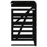 Wheelie Bin Storage Extension Black Solid Wood Pine - Rear View