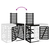 Wheelie Bin Storage Extension Black Solid Wood Pine - Extra Image