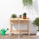 Garden Planter with Folding Tabletop Solid Wood Pine - Side View