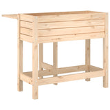 Garden Planter with Folding Tabletop Solid Wood Pine - Rear View