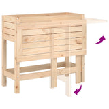 Garden Planter with Folding Tabletop Solid Wood Pine - Close-Up Angle