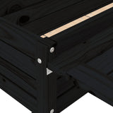 Garden Planter with Folding Tabletop Black Solid Wood Pine - Extra Image