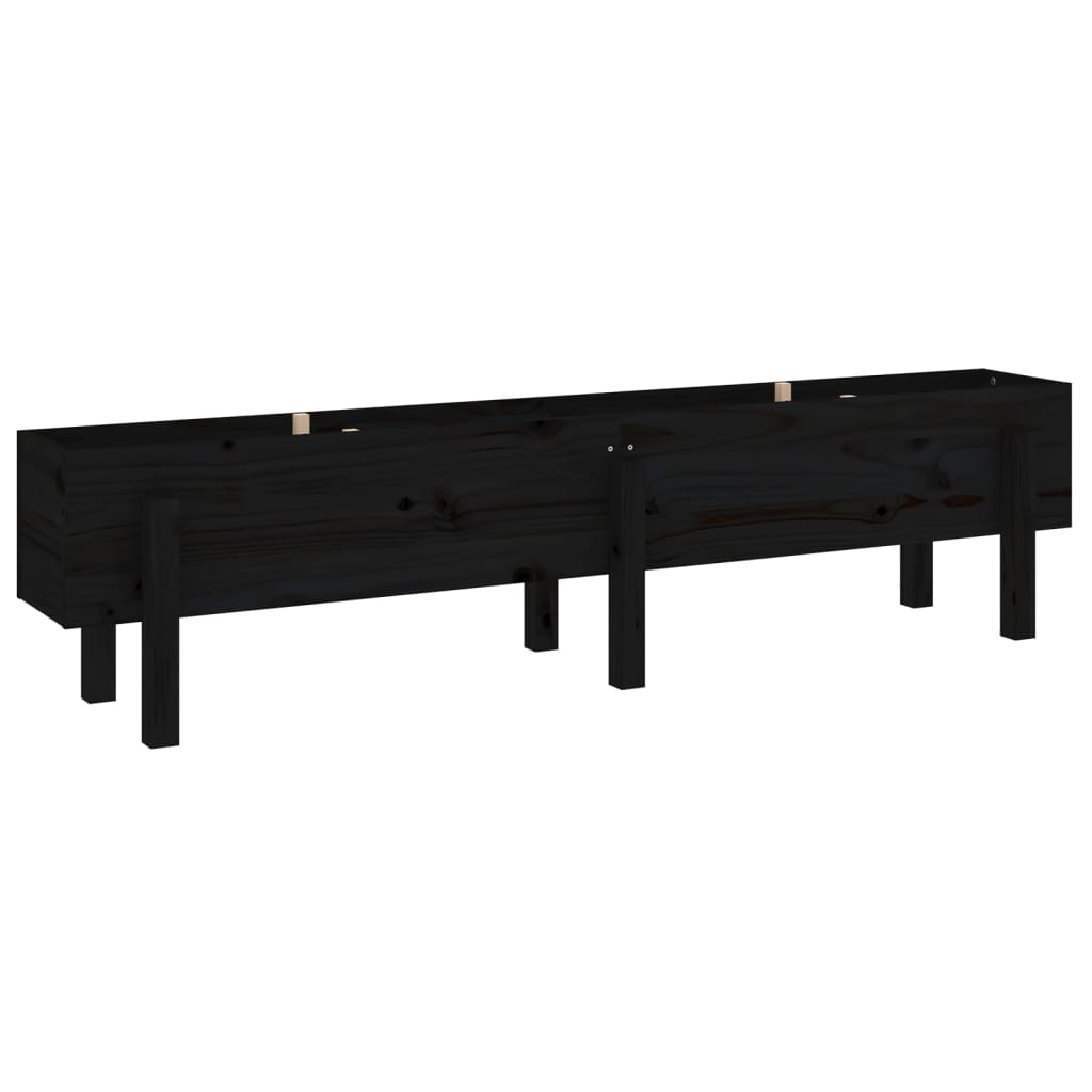 Garden Raised Bed Black 160x30x38 cm Solid Wood Pine