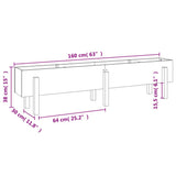 Garden Raised Bed Black 160x30x38 cm Solid Wood Pine