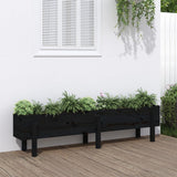 Garden Raised Bed Black 160x30x38 cm Solid Wood Pine