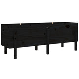 Garden Raised Bed Black 160x50x57 cm Solid Wood Pine - Front View