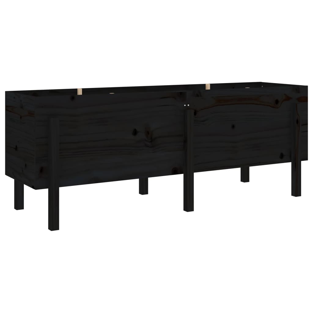 Garden Raised Bed Black 160x50x57 cm Solid Wood Pine