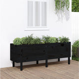 Garden Raised Bed Black 160x50x57 cm Solid Wood Pine