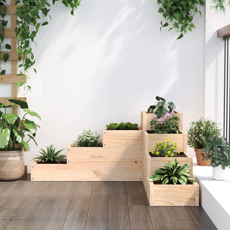 Garden Planter 4-Tier 80.5x79x36 cm Solid Wood Pine