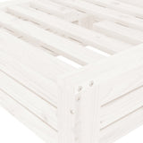 Parasol Base Cover White Solid Wood Pine - Close-Up Angle