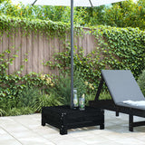 Parasol Base Cover Black Solid Wood Pine - Side View