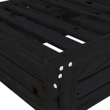 Parasol Base Cover Black Solid Wood Pine - Close-Up Angle